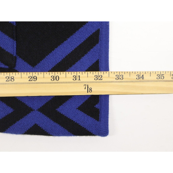 Alice+Olivia Women's Retro Mini Sweater Dress Geometric Blue Black Wool Sz M - Picture 5 of 8